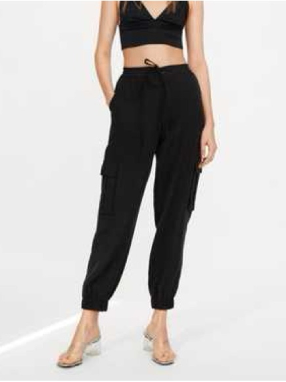 Zara Black Cargo Jogger Pants